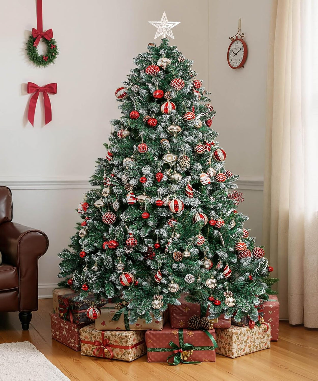 Yorbay künstlicher Weihnachtsbaum Tannenbaum mit Ständer 120cm-240cm für Weihnachten-Dekoration Mehr