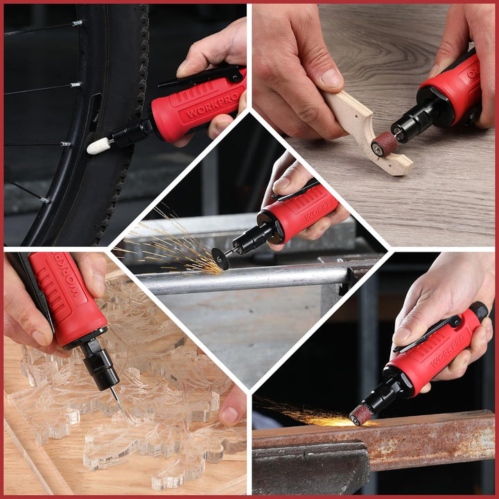 WORKPRO Druckluft-Stabschleifer gerade Ausführung Druckluftschleifer 1/4" (6,3mm) Multifunktionswerk