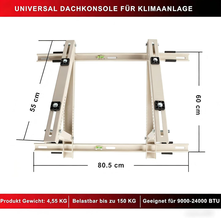 Wostore Universal Dachkonsole für Split Klima Klimaanlage, Klimaanlagen Dachhalterung 10° - 45° vers