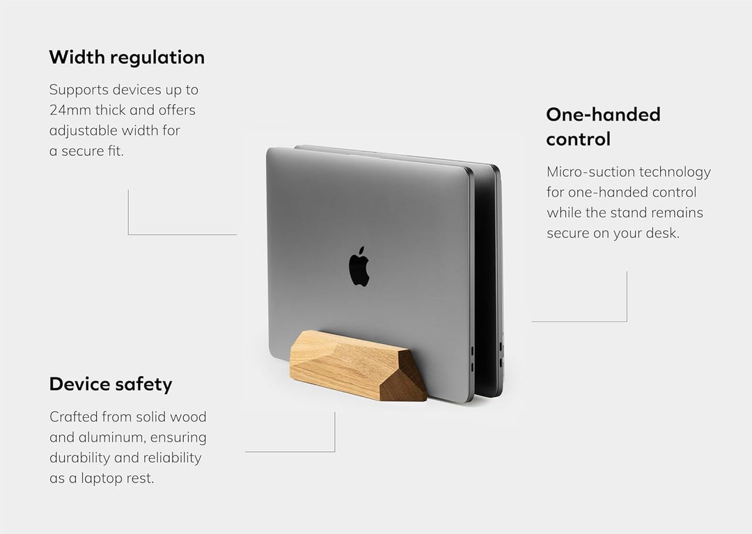 Oakywood Dual Laptop Dock - Doppelter Holzständer für Zwei Laptops oder Tablets - Sichere Aufbewahru