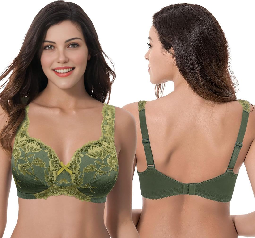 Curve Muse Damen Übergrösse Minimizer Ungefüttert Kabellos Spitze Vollständige Abdeckung BHS 110E Ti
