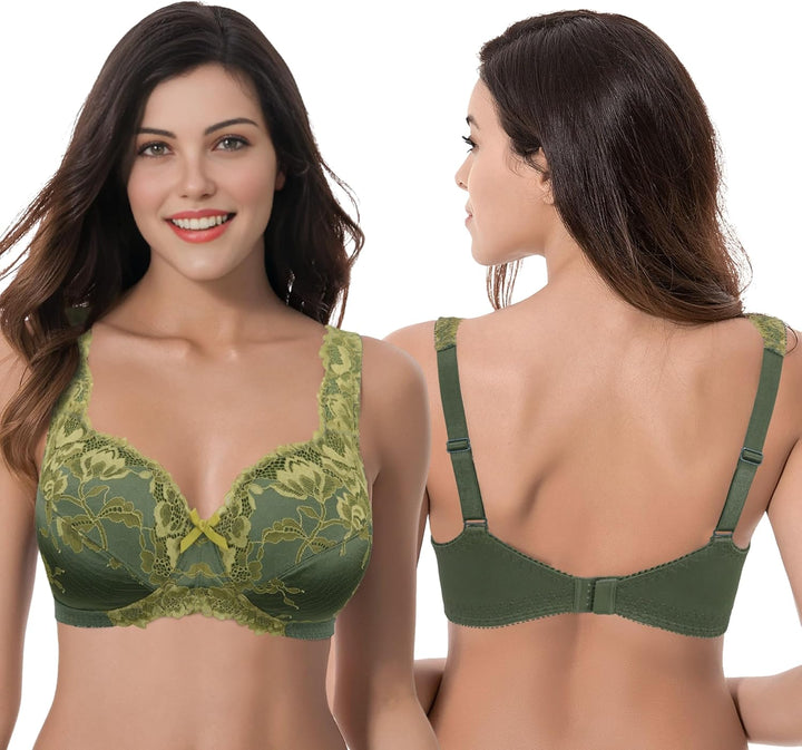 Curve Muse Damen Übergrösse Minimizer Ungefüttert Kabellos Spitze Vollständige Abdeckung BHS 110E Ti