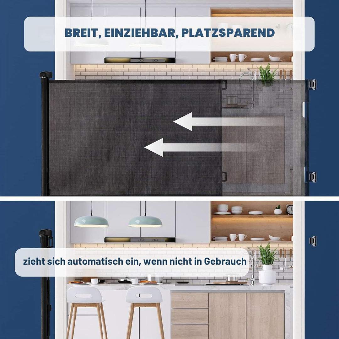 HollyHOME Treppenschutzgitter Ausziehbar 0-180cm, Extra Breit Babygitter, Einhandbedienung, Türschut