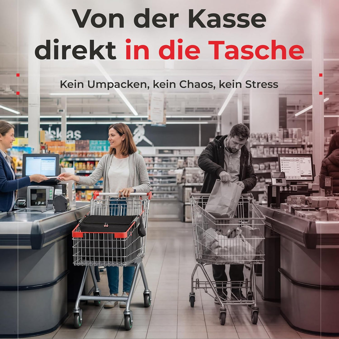 achilles, Isolierte Kühltasche zum Einhängen, Einkaufswagentasche faltbar, Thermotasche, Kühlbox, gr