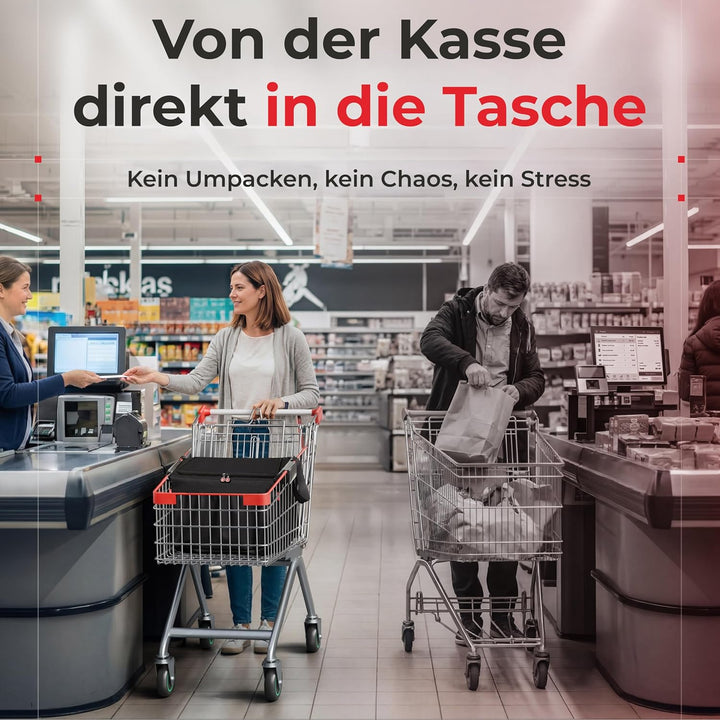 achilles, Isolierte Kühltasche zum Einhängen, Einkaufswagentasche faltbar, Thermotasche, Kühlbox, gr