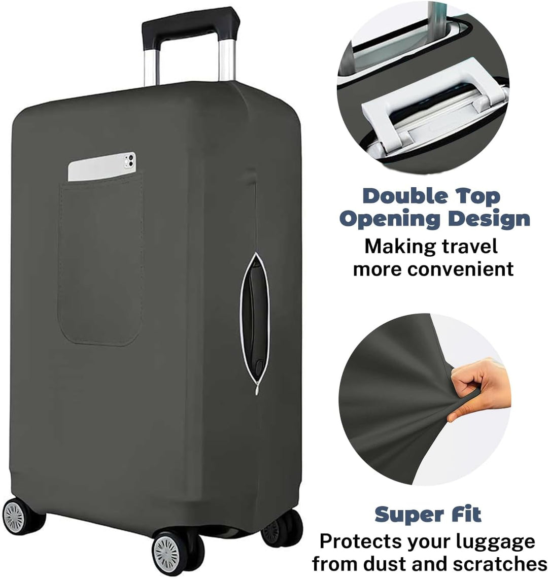 Morbuy Elastisch Kofferschutzhülle, Gross Kofferhülle Grau mit Reissverschluss, Suitcase Luggage Cov