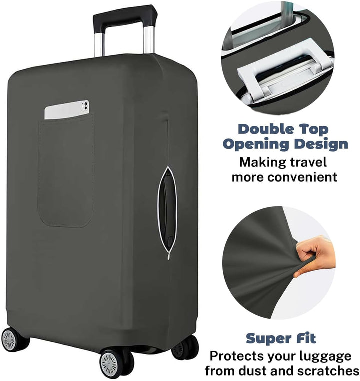 Morbuy Elastisch Kofferschutzhülle, Gross Kofferhülle Grau mit Reissverschluss, Suitcase Luggage Cov