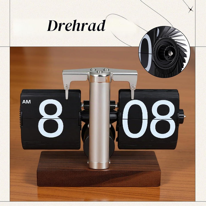 Gugxiom Flip-Tischuhr, Retro-Digitaluhr mit Umklappbarem Zifferblatt, Automatische, Batteriebetriebe