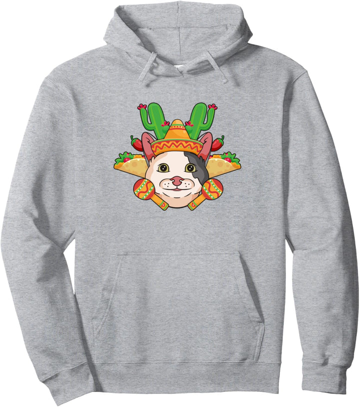 Mexikanische Taco-Katze Chili Tortilla Feline Cinco de Mayo Pullover Hoodie
