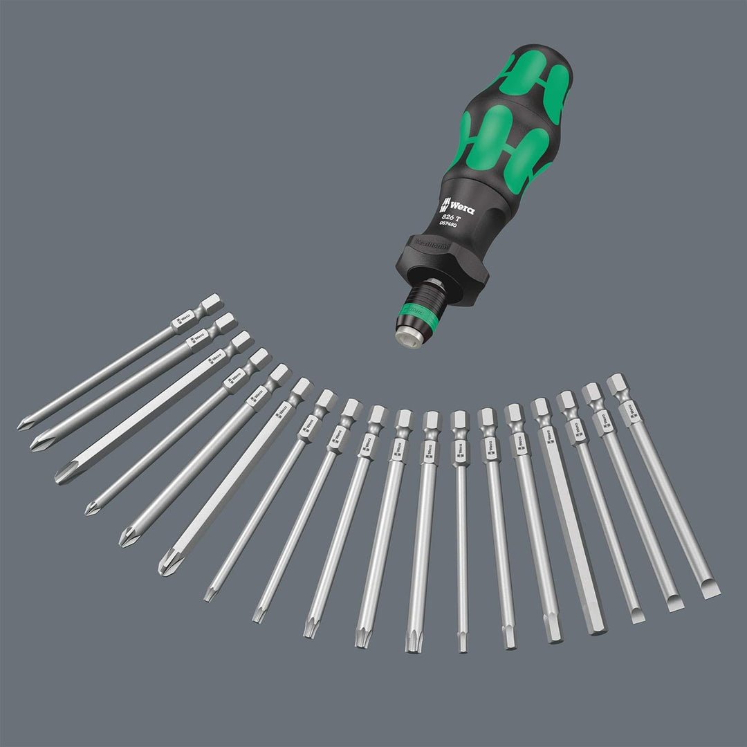 Wera '05057480001 826 T Kraftform Turbo Getriebe-Schraubendreher, 1/4" x 146 mm 826 Turbo