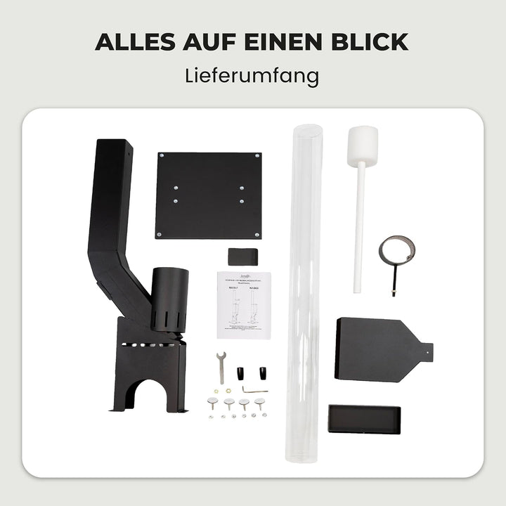 Lemodo Pelletfackel Prime XL, Feuersäule Outdoor mit Glasröhre, für Garten & Terrasse, für Holzpelle