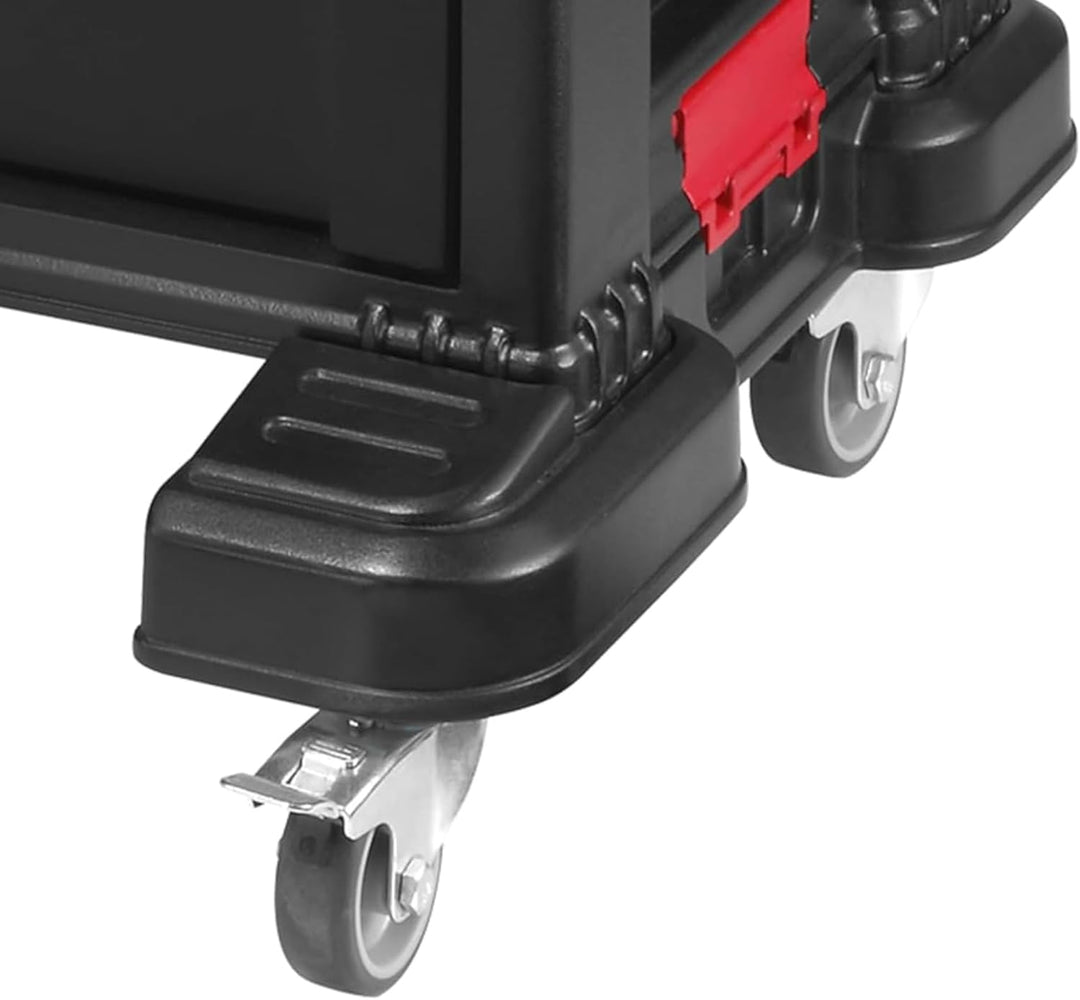 Keter Werkzeugwagen mit 5 Schubladen, schwarz, 56,2 x 28,9 x 50,2 cm Werkzeugkiste mit Rollen, Werkz