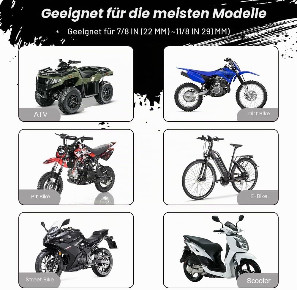 Handprotektoren Motorrad Universal Motorrad Handschutz Passend für 22 mm 25 mm und 28 mm Lenker Grif
