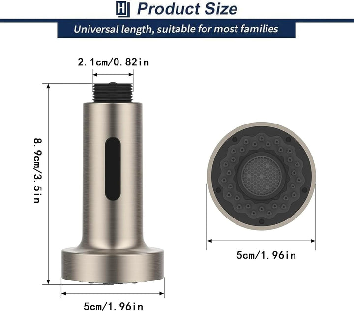ZJWLPTJ01FX Wasserhahn Spray Kopf, Küchenarmatur, Bad Spültischarmatur (Silber, 1/2", Gebürstet)