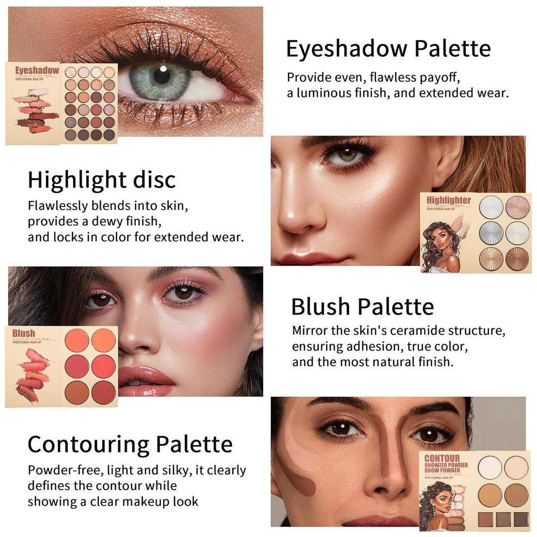 RoseFlower Profi Schminke Set Makeup Paletten Make Up Set Schminkkoffer Teen Make-up-Palette Tragbar