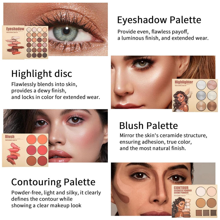 RoseFlower Profi Schminke Set Makeup Paletten Make Up Set Schminkkoffer Teen Make-up-Palette Tragbar