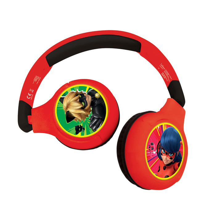 Lexibook, Miraculous Ladybug Cat Noir, 2-in-1 Audio-Kopfhörer mit Bluetooth und Kabel, Stereo, begre
