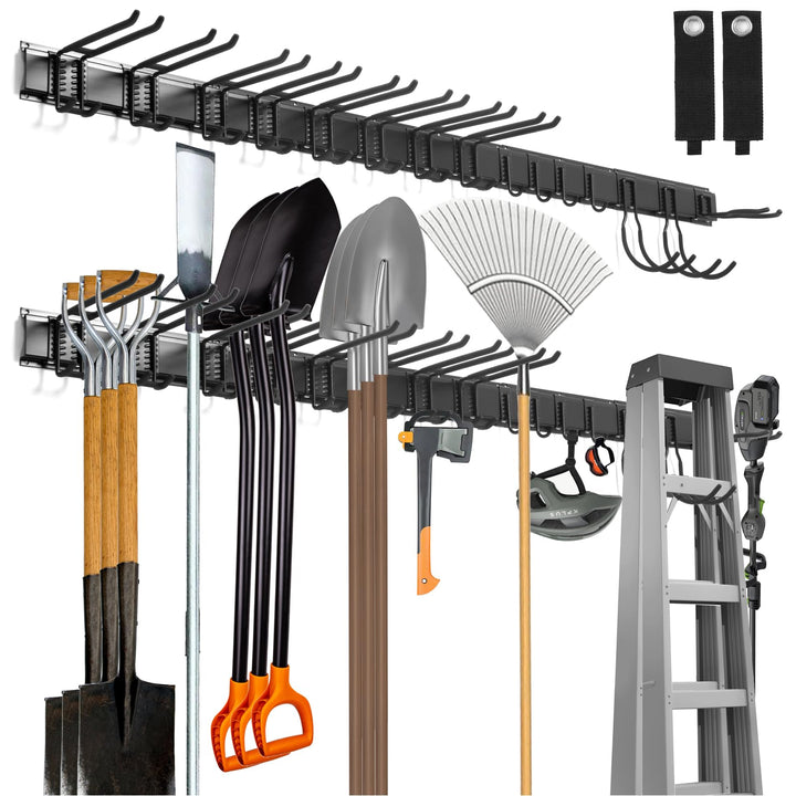 Sinoer Garage Tool Management Wall Rack, Metall-Gartengerätehalter,Garage Wall Management Storage Ra