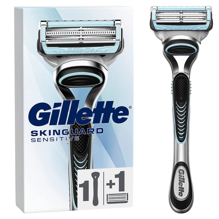Gillette SkinGuard Sensitive Nassrasierer Herren, Rasierer + 1 Rasierklinge mit Hautschutz, Geschenk