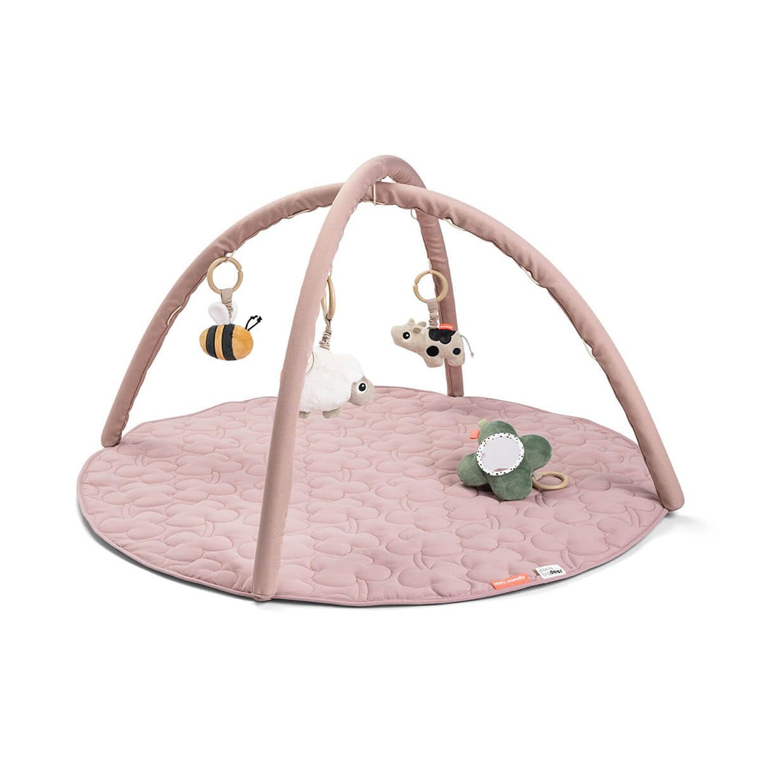 Done by Deer Spielbogen Baby mit Spielmatte und 4 x Anhänger/Babyspielzeug - Rassel, Glöckchen, Knis