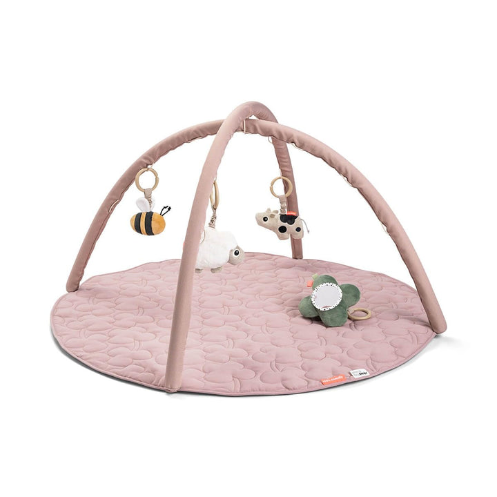 Done by Deer Spielbogen Baby mit Spielmatte und 4 x Anhänger/Babyspielzeug - Rassel, Glöckchen, Knis