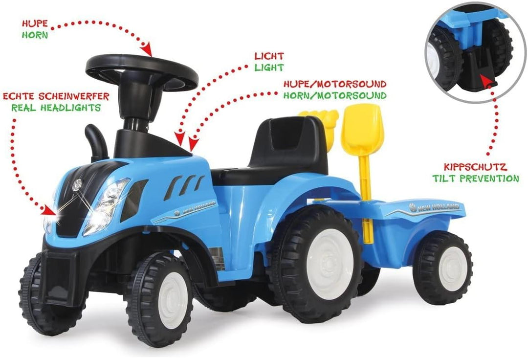 JAMARA 460355 Rutscher New Holland T7 Traktor – ab 12 Monate, Sitzhöhe 270 mm, Kippschutz, originalg