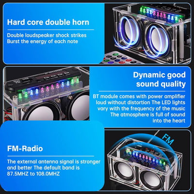 Heemol Elektronik Löt Bausatz Radio Mini Verstärker,87.5-108MHZ DIY Kit Verstärker Bluetooth Lautspr