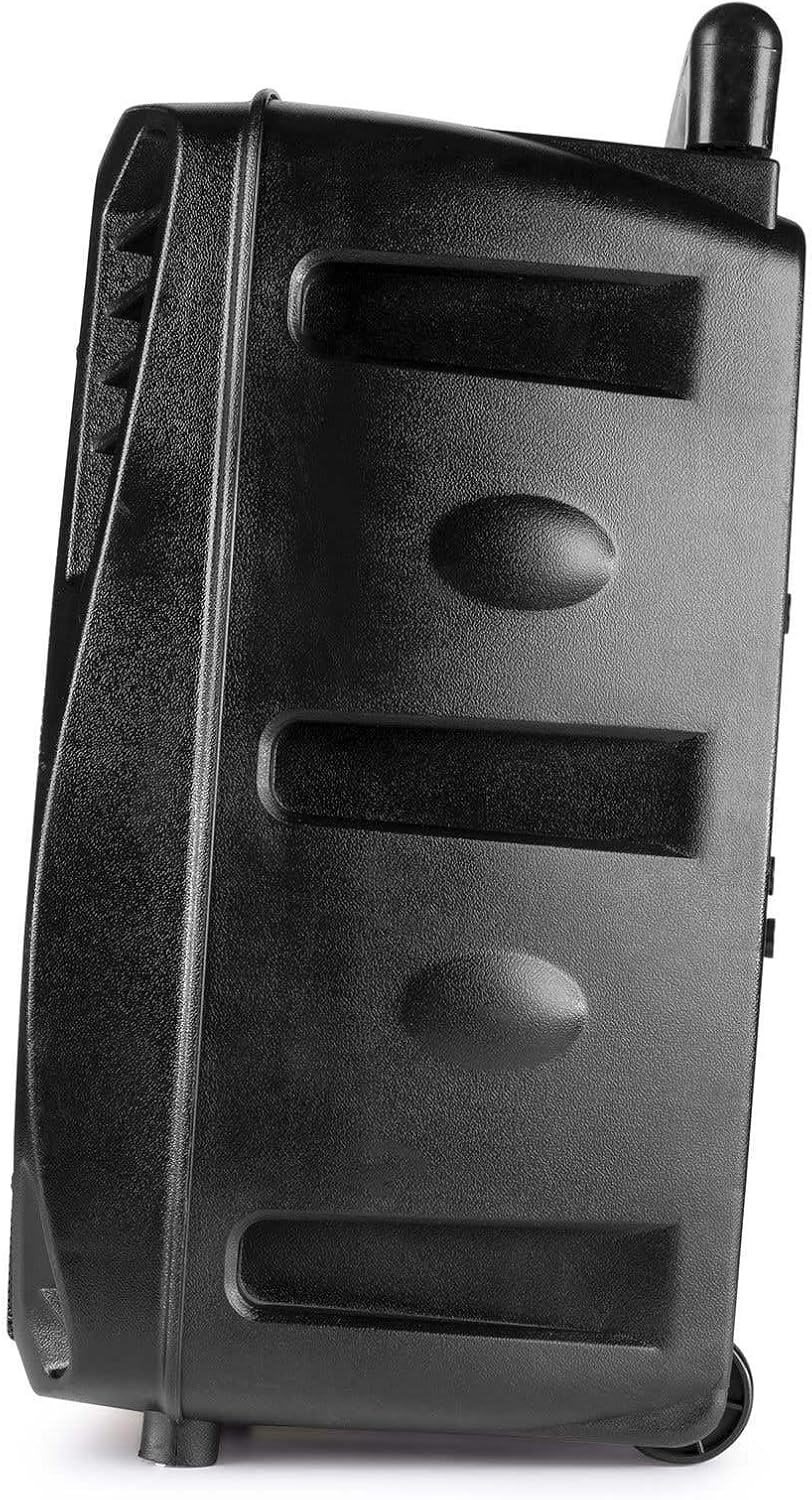Fenton FT8LED MK2 - Partybox Bluetooth Lautsprecher, 300 Watt Party Lautsprecher mit LED, Trolley, A