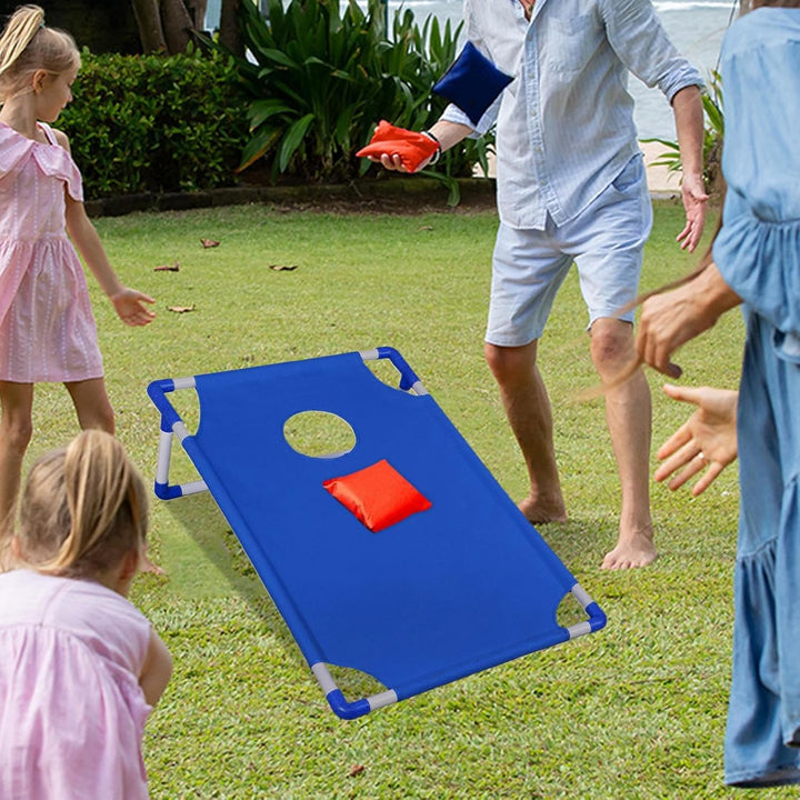 Bean Bag Wurfspiel Set, Cornhole Board Spielzeug mit 6 Bohnensäcke Garten Spielzeug Partyspiele Stra