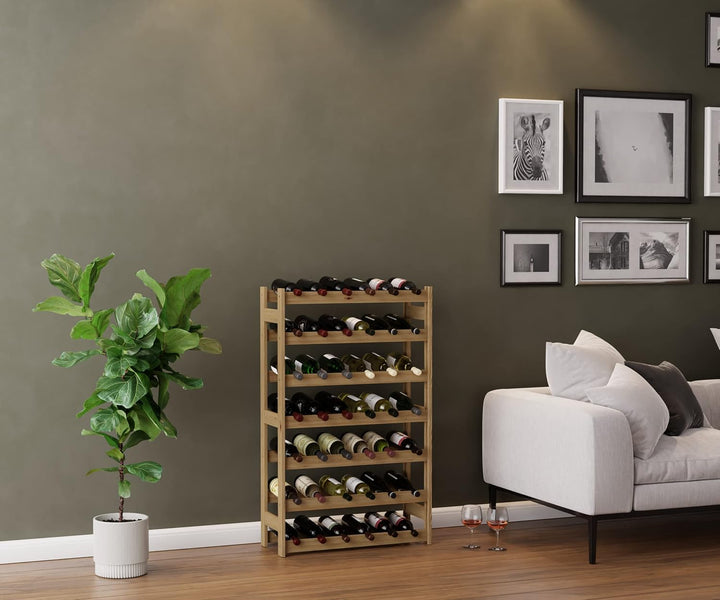 Lenmar, Weinregal aus Holz für Flaschen, Natur, RW-1, Wein, Flaschenregal, Kellerregal, Regale, Flas
