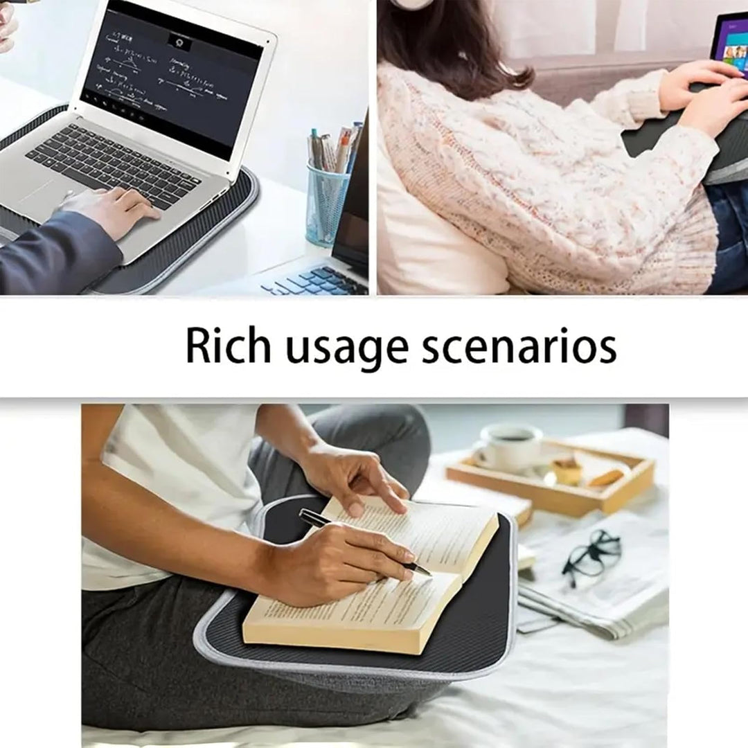 Laptop-Bett-Tablett, Maus-Pad, tragbarer Schoss-Schreibtisch mit Kissen, gepolstertes Schreibtablett