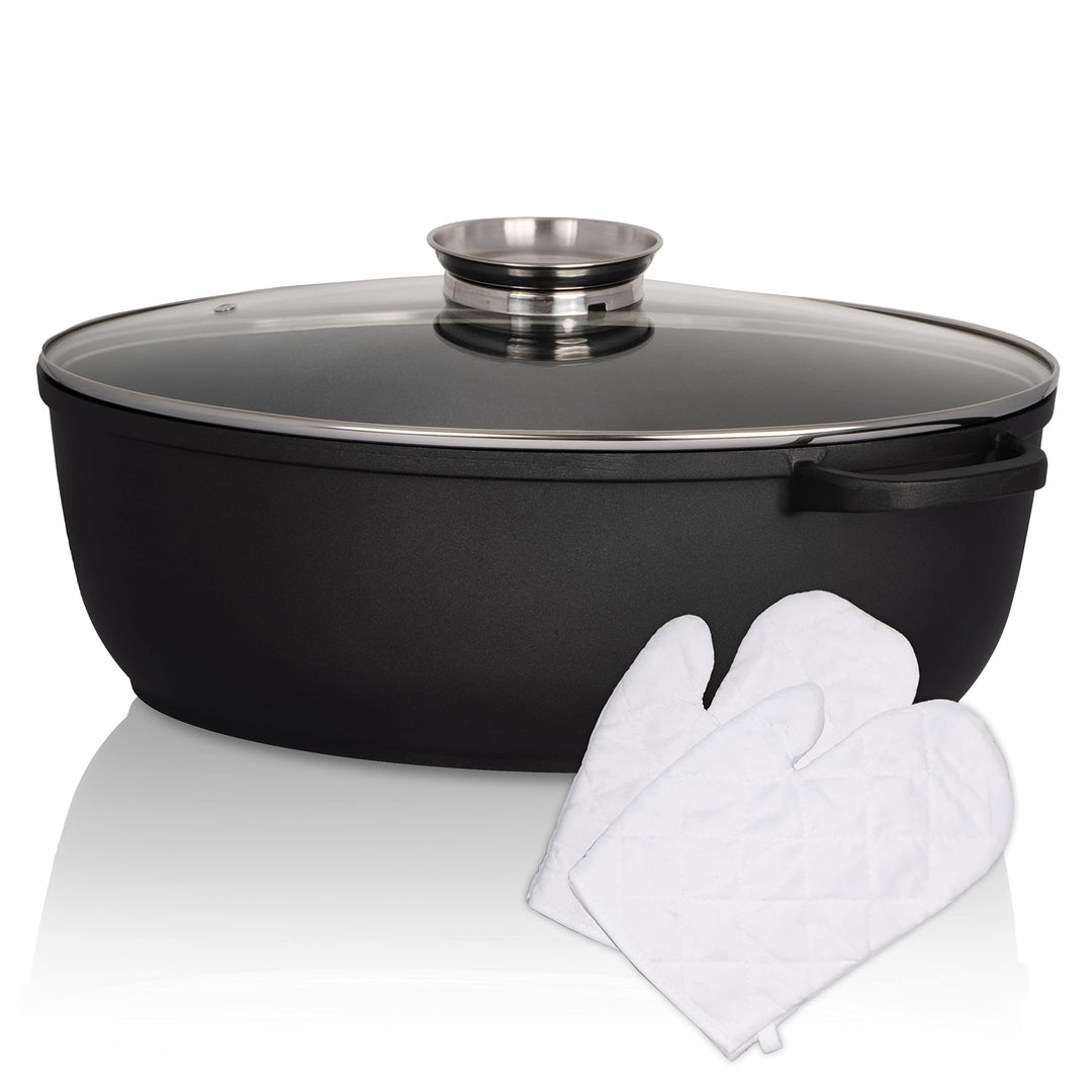 Krüger Aluguss-Bräter - Bräter mit Antihaft-Versiegelung (Aluguss-Gansbräter Delta - mit Induktion (