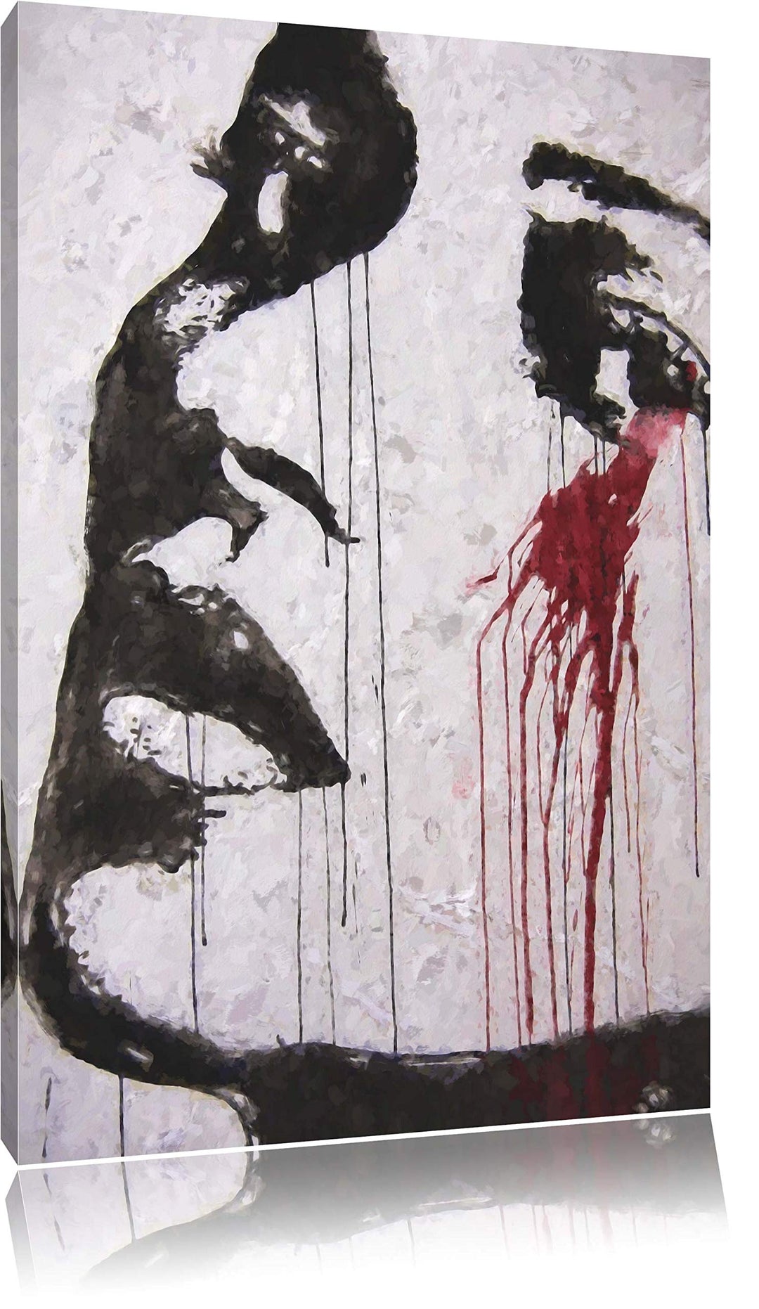 Pixxprint Abstrakt Frau als Leinwandbild/Grösse: 100x70 cm/Wandbild/Kunstdruck/fertig bespannt, 100x