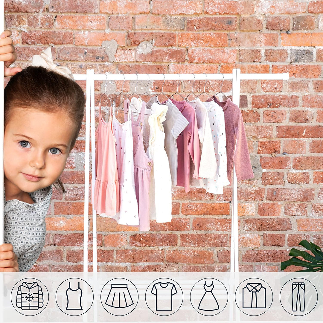 ROW&LINE® – Baby Kleiderbügel (30 cm) – 20 Stück (Silber) – platzsparende Kinderkleiderbügel für Kin