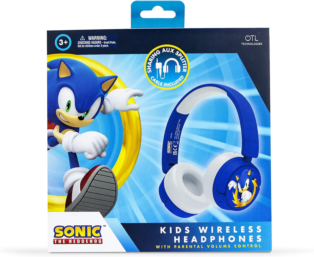 OTL Technologies Sonic – The Hedgehog Kinder-Kopfhörer, kabellos, SH0985, blau, Einheitsgrösse Einze
