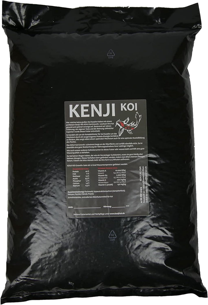 KENJI KOI Growth+ Koifutter 5kg 6mm Wachstumsfutter für den Koi | Schwimmendes Koifutter mit hochwer
