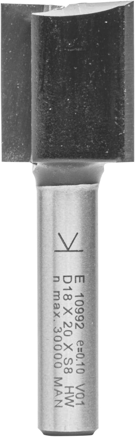 ENT 10992 Nutfräser HW, Schaft (S) 8 mm, Durchmesser (D) 18 mm, NL 20 mm, SL 32 mm, GL 52 mm, mit Ha