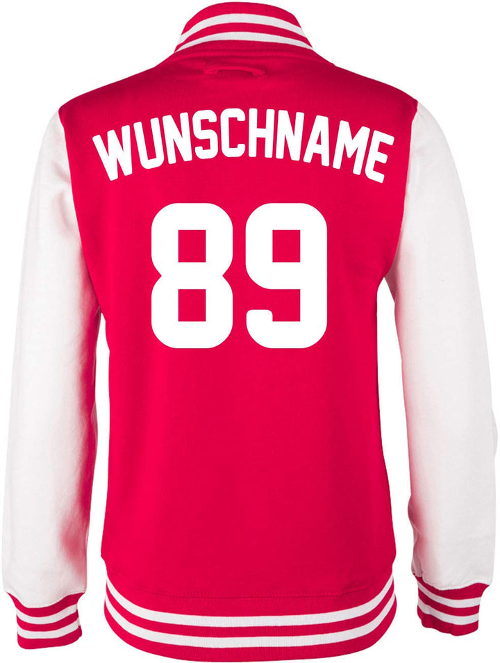 EZYshirt® Damen Herren Kinder College Jacke Athletic mit Wunschnamen und Wunschnummer | Baseball Jac