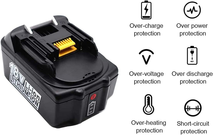 FengWings® BL1850B Akku 18V 5,0Ah mit 3A Ladegerät DC18RC Ersetzen für Makita BL1830 BL1840 BL1850 E