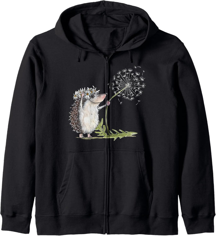 Igel mit Pusteblume Kapuzenjacke