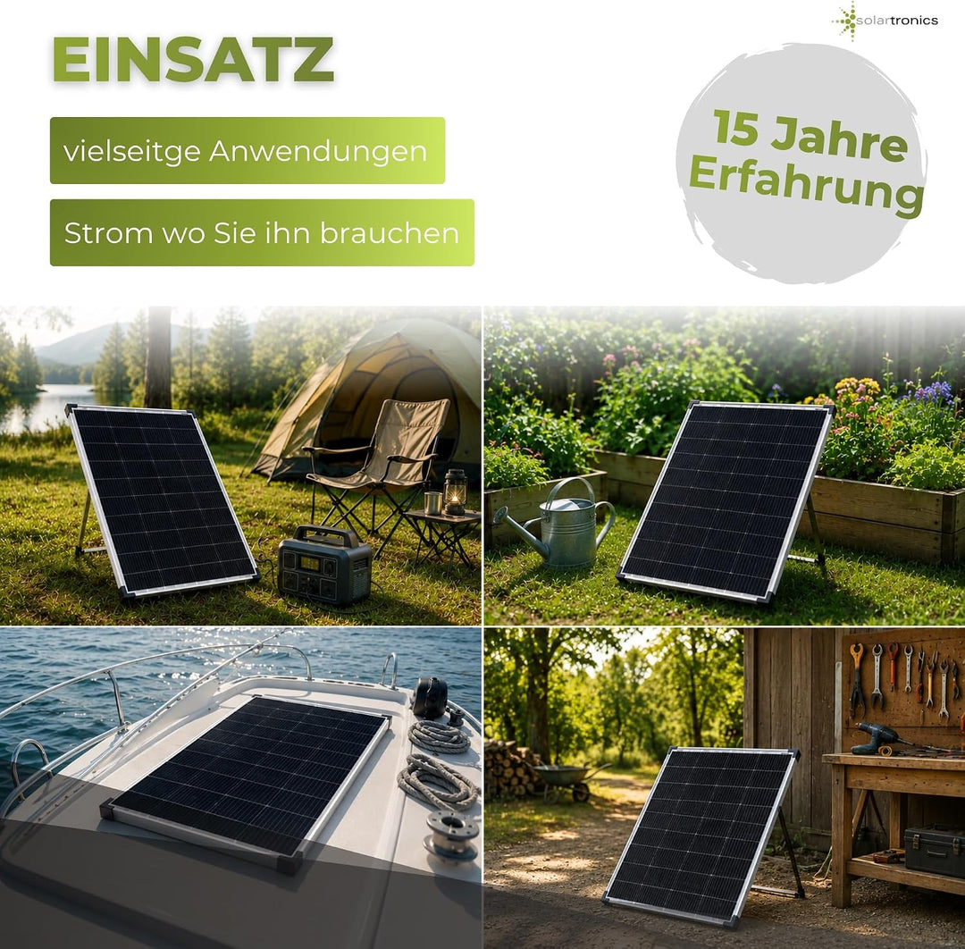 solartronics Solarmodule 2 Stück 130 Watt Mono Solarpanel Solarzelle Photovoltaik 90646