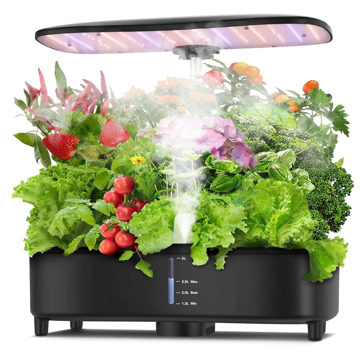 Sonidko Hydroponik Anzuchtsystem Set mit Zerstäubungstechnologie, Indoor-Garten-Set mit 48W LED-Wach
