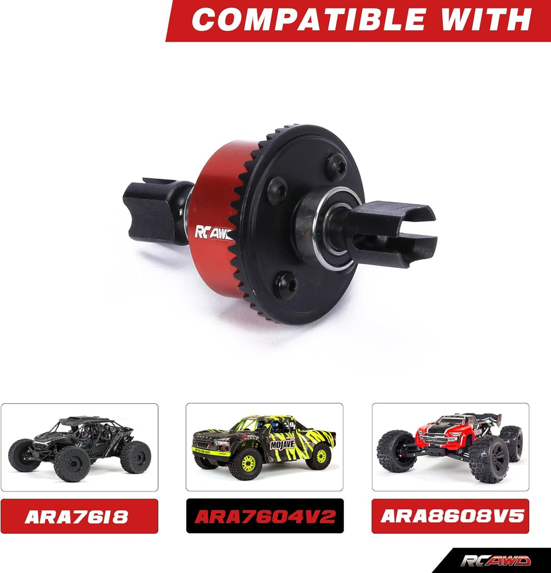 RCAWD ARRMA 6s Diff-Satz Komplett, Stahl Front/Heck-Diff Set komplett mit 40CrMo Hauptdiff Zahnrad 4