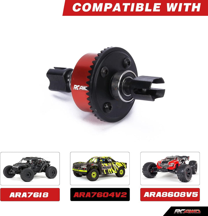 RCAWD ARRMA 6s Diff-Satz Komplett, Stahl Front/Heck-Diff Set komplett mit 40CrMo Hauptdiff Zahnrad 4