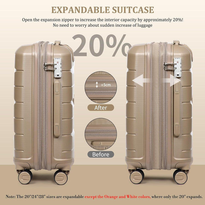 Sea choice Hartschalenkoffer Set 4 Teilig S/M/L/XL Rollkoffer Handgepäck 100% PP Reisekoffer mit 360