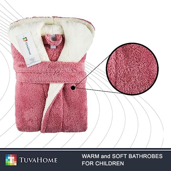 Tuva Home Warmer Bademantel für Jungen und Mädchen, Kinderbademantel Weicher Dicker Morgenmantel für