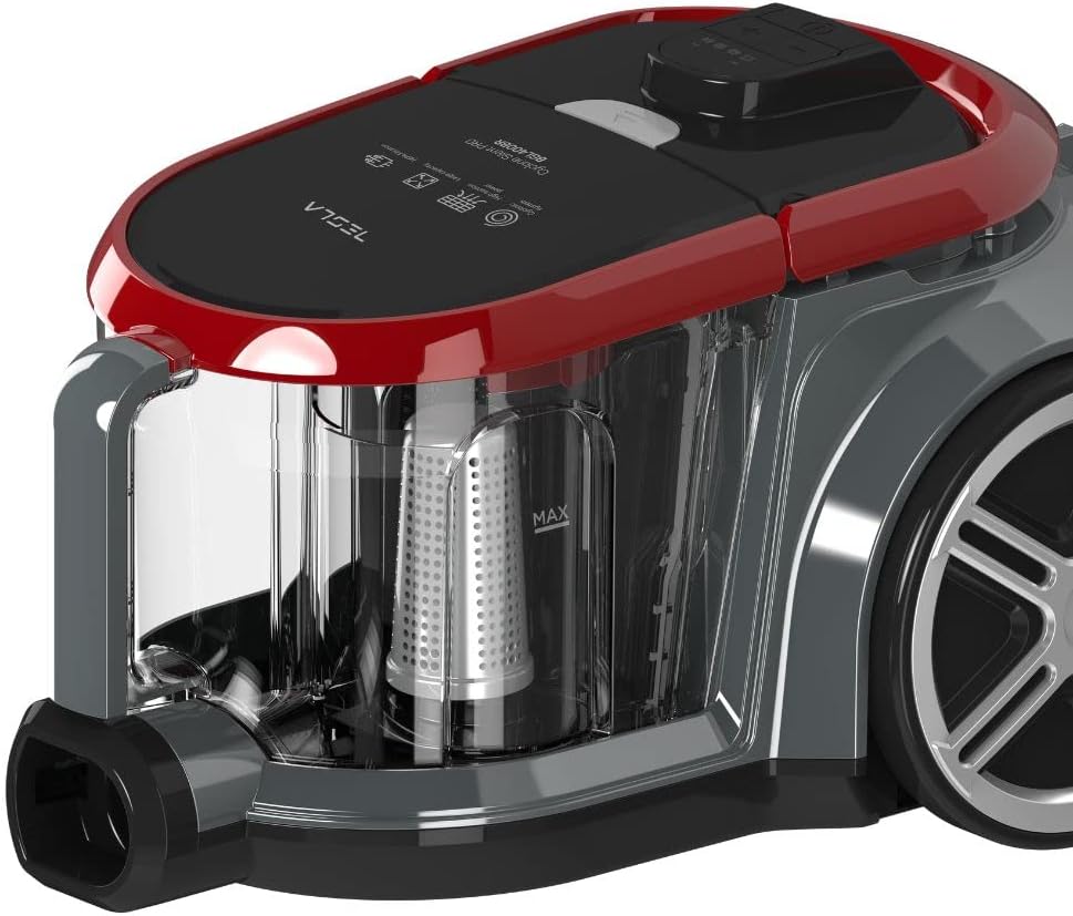 TESLA BGL400BR beutelloser Staubsauger (800 W, Geräuschpegel 72 dB, Arbeitsradius 8 m, waschbarer HE