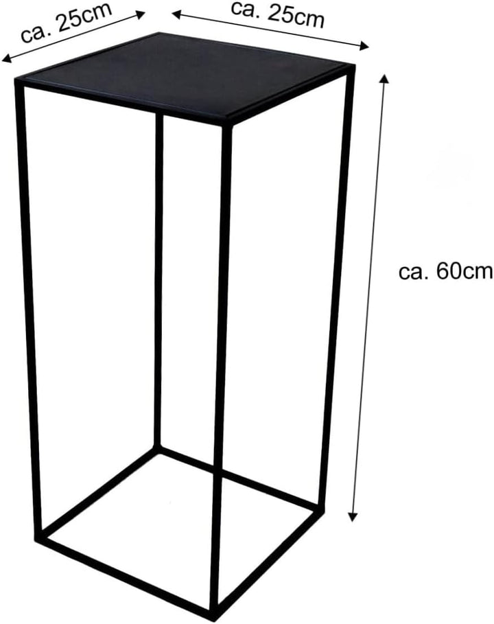 PrimoLiving 2er Set Metall Blumenhocker/Beistelltisch 77792 eckig schwarz Gr. S+M 2er Set: S+M, 2er