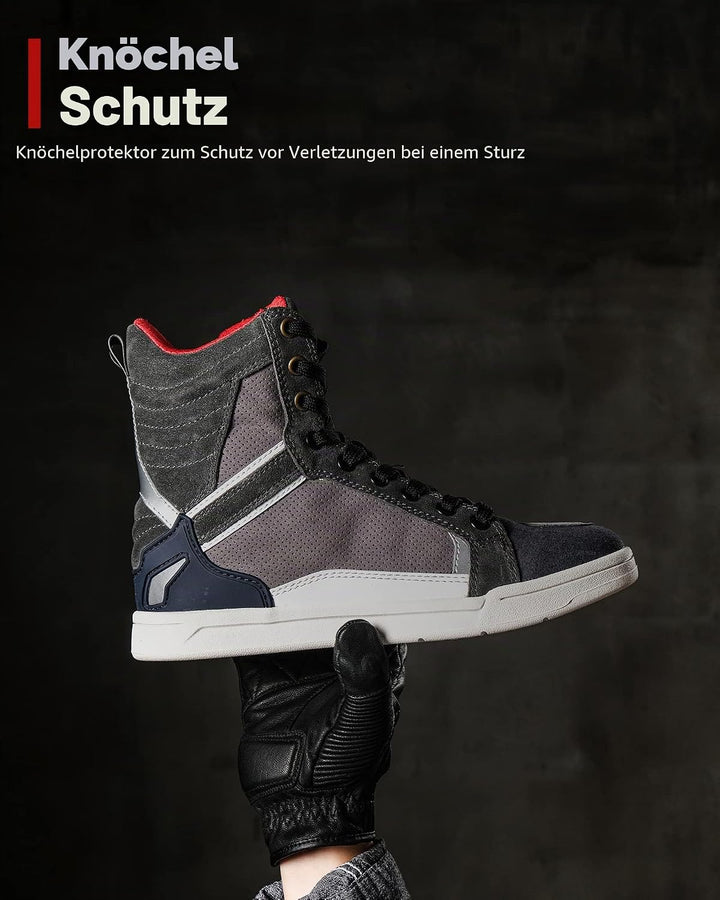 BORLENI Motorradschuhe Herren Sommer Motorradstiefel Männer lässige atmungsaktive Leder motorrad sne