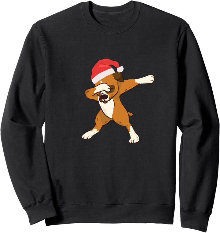 Dabbing Boxer Merry Christmas Xmas Deutsche Boxer Weihnachts Sweatshirt